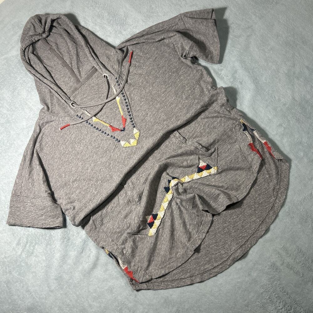Y2K 2000s Native Renaissance Boho Hoodie Top XL Lace Cottagecore Hooded Shirt